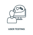 user testing icon line element from digital vector image vector image