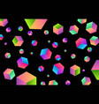 black dark background with colorful square cube vector image