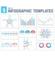 9 infographic templates vector image
