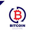 bitcoin exchange logotype letter b in circle vector image