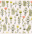 cute hand drawn plant seamless pattern vector image