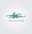 lm initial letter logo - handwritten signature vector image