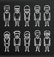 chalkboard sketch people sing boy family vect vector image