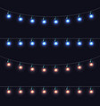 christmas glowing lights garlands set vector image