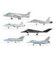 military jet aircraft isolated set vector image