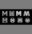 capital letter m modern set for monograms logos vector image vector image