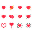 love line icons heart valentines day vector image