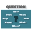 Question marks and words - who how when which why Vector Image