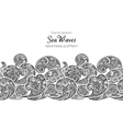 seamless border pattern with hand drawn doodle sea vector image