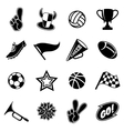 sports icons and fans equipment vector image