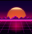 80s retro future futuristic background vector image