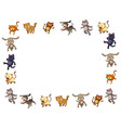 border template with cute cats and dogs vector image