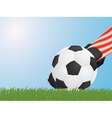 foot hitting ball vector image