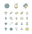 icons thin blue science medical vector image