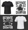 tshirt print with knight and sword mockup vector image