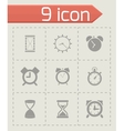 black time icons set vector image vector image