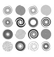 spiral swirl icons circle lines and twirl symbols vector image