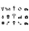 black environment icon set vector image