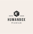 human box hexagon health hipster vintage logo icon vector image