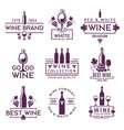 logotypes or badges of wine brands vector image