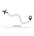 airplane route in dotted line shape vector image