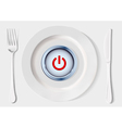 button inside dish vector image vector image