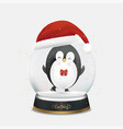 christmas and new year greeting card with penguin vector image vector image
