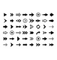 black arrows set on white background arrow vector image