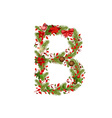 christmas floral tree letter b vector image