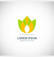 green abstract lotus flower logo vector image