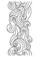 seamless pattern with wave line curls monochrome vector image vector image