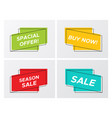 set of trendy flat sale ribbon with promo offer vector image