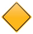 blank yellow warning sign isolated vector image vector image