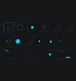 control buttons with neon backlight set vector image