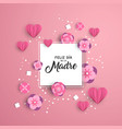 happy mother day paper art spanish card template vector image vector image