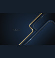 abstract blue geometric with 3d golden lines vector image