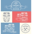 set wooden casks badges and cooperage logo vector image