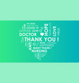text gateful for doctors wordcloud layout heart vector image