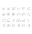 washing and laundry line symbols icons set vector image