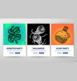 happy halloween flyer concepts vector image