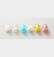 set of color easter eggs with shadow traditional vector image vector image