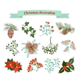 christmas decoration set of elements vector image