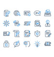 copywriting line icons copyright typewriter vector image