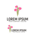 flower hand drawn logo design concept template vector image