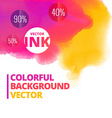 ink splash colors background design vector image