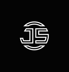 Js logo monogram emblem style with crown shape Vector Image