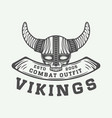 vintage vikings logo label emblem badge in retro vector image vector image
