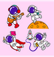 astronaut cartoon set animation flat design vector image vector image
