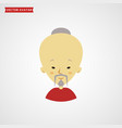 face chinese old man avatar vector image vector image