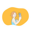 selfie smartphone photograph camera vector image
